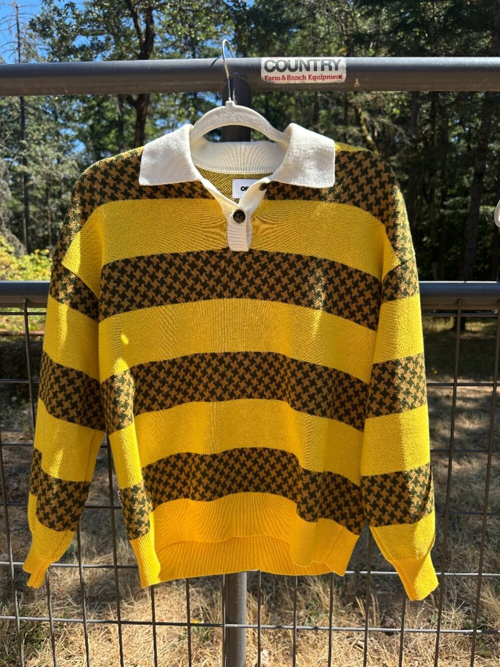 Obey Houndstooth Stripe Sweater XS